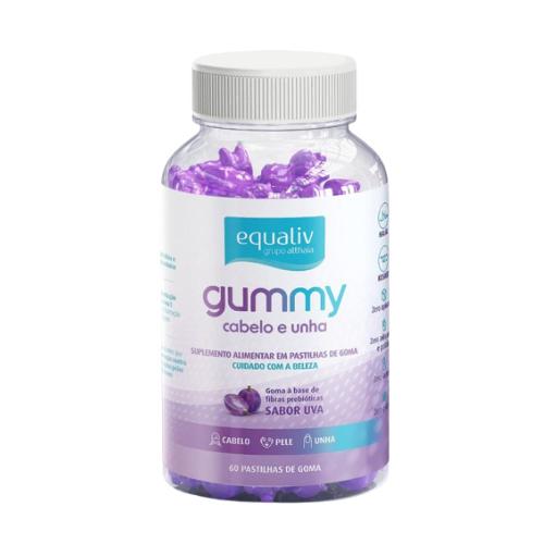 Super Gummy 60 gomas cabelo e unha Equaliv