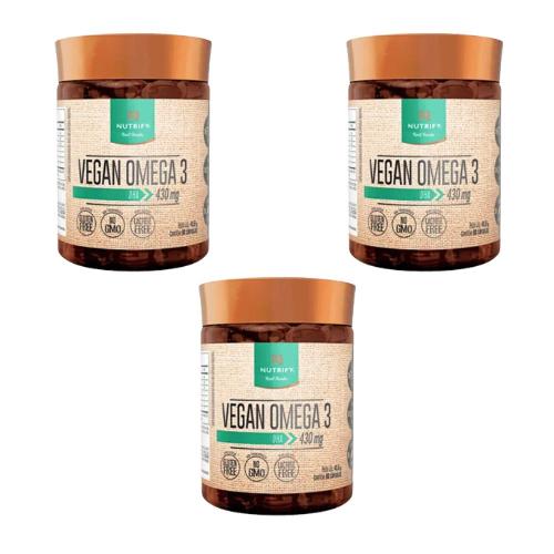 Kit 3 Ômega 3 Vegan DHA 60 Cápsulas Nutrify