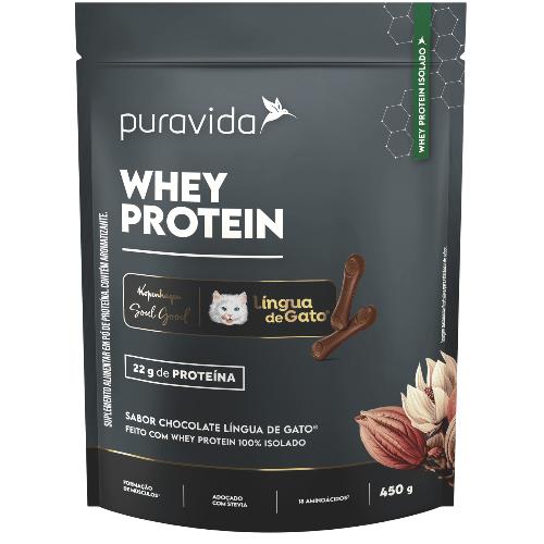 Whey Protein Isolado Lingua de Gato 450g Puravida