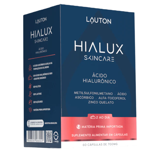 Hialux Ácido Hialurônico 60 Cápsulas 700mg Lauton