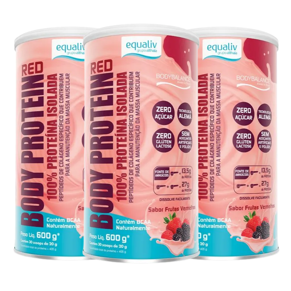 Kit 3 Body Protein Red 600G Equaliv