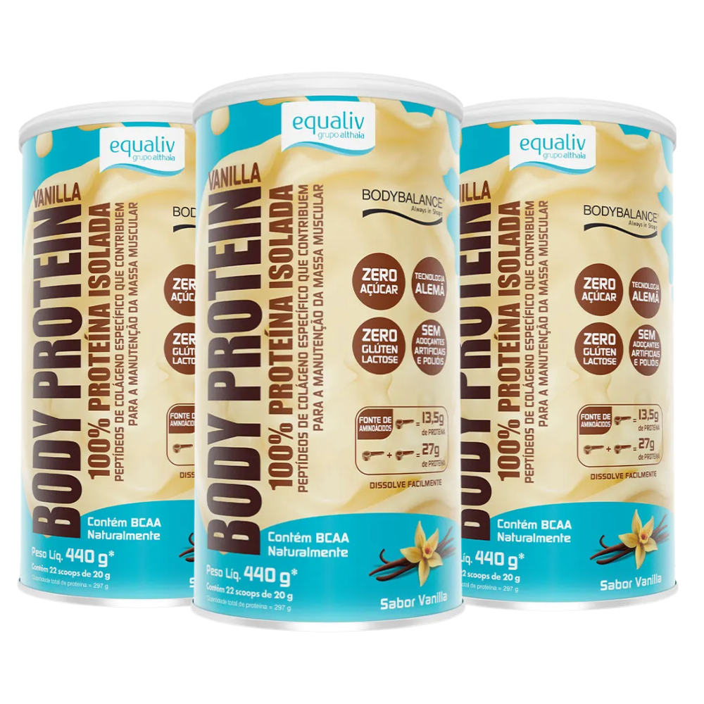 Kit 3 Body Protein Vanilla 440G Equaliv