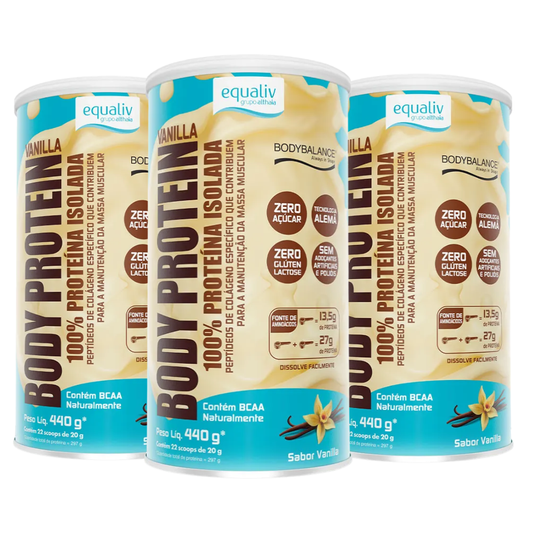 Kit 3 Body Protein Vanilla 440G Equaliv