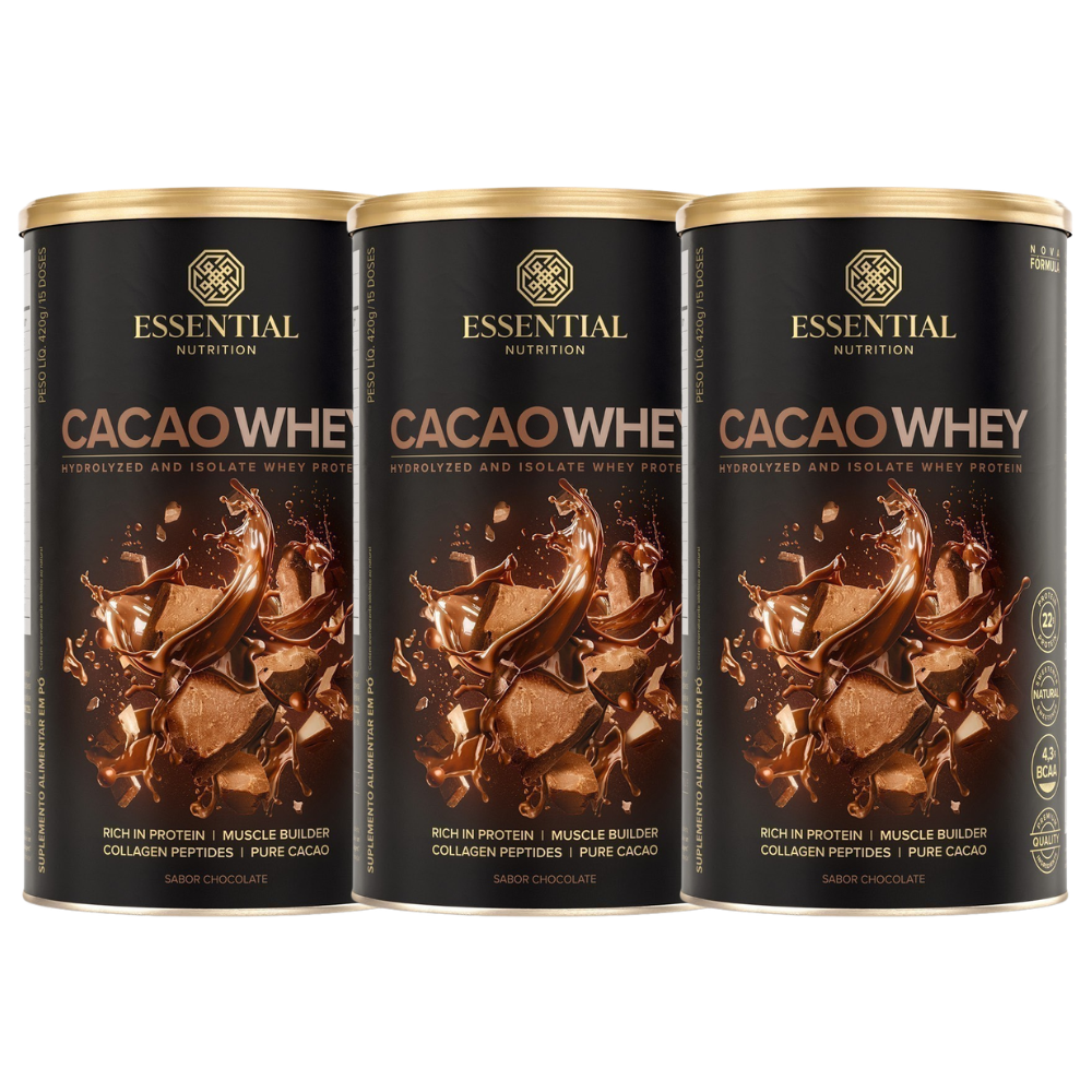 Kit 3 Whey Protein Cacao 450G Essential