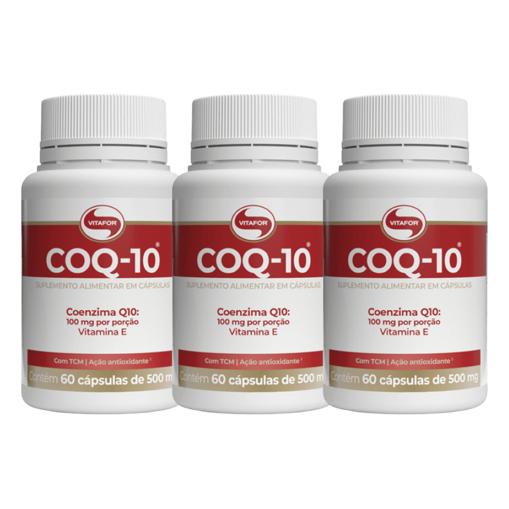Kit 3 Coenzima Q10 60 Capsulas 500MG Vitafor