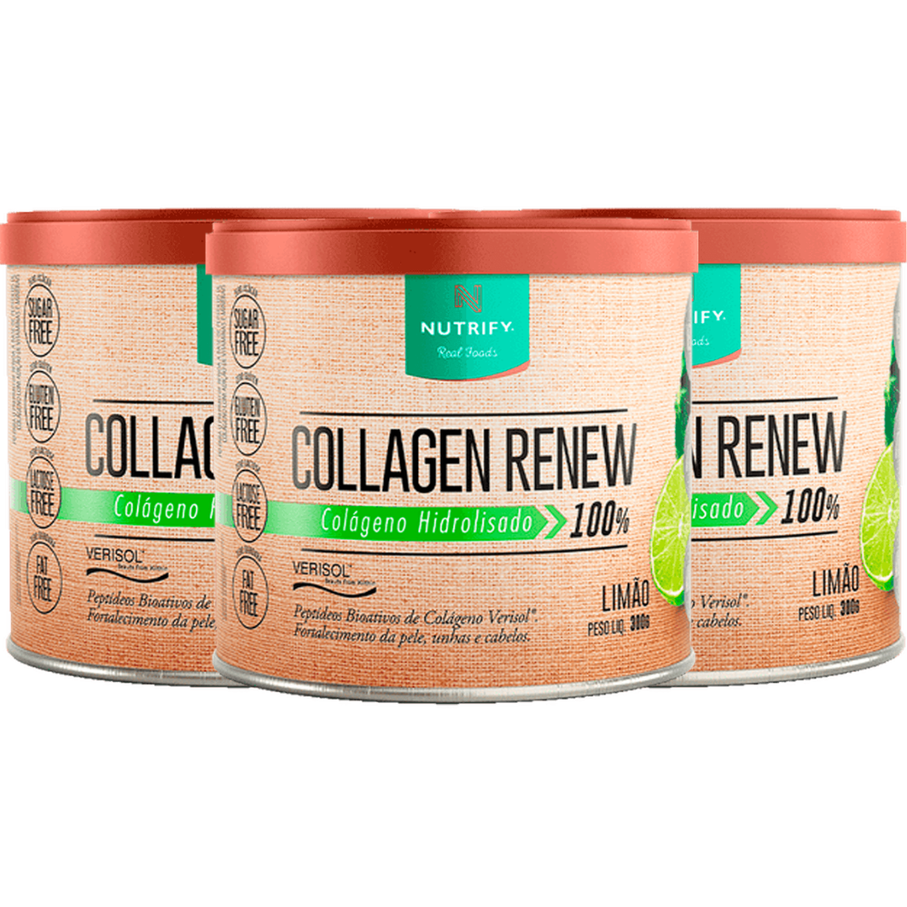 Kit 3 Collagen Renew Limão 300G Nutrify Nutrify
