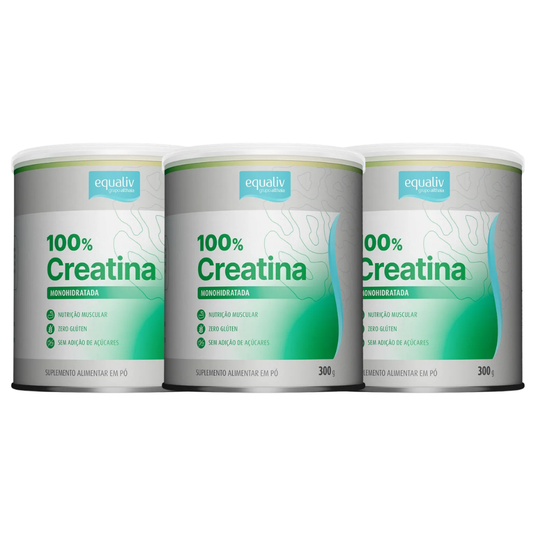 Kit 3 Creatina Monohidratada 300g Equaliv