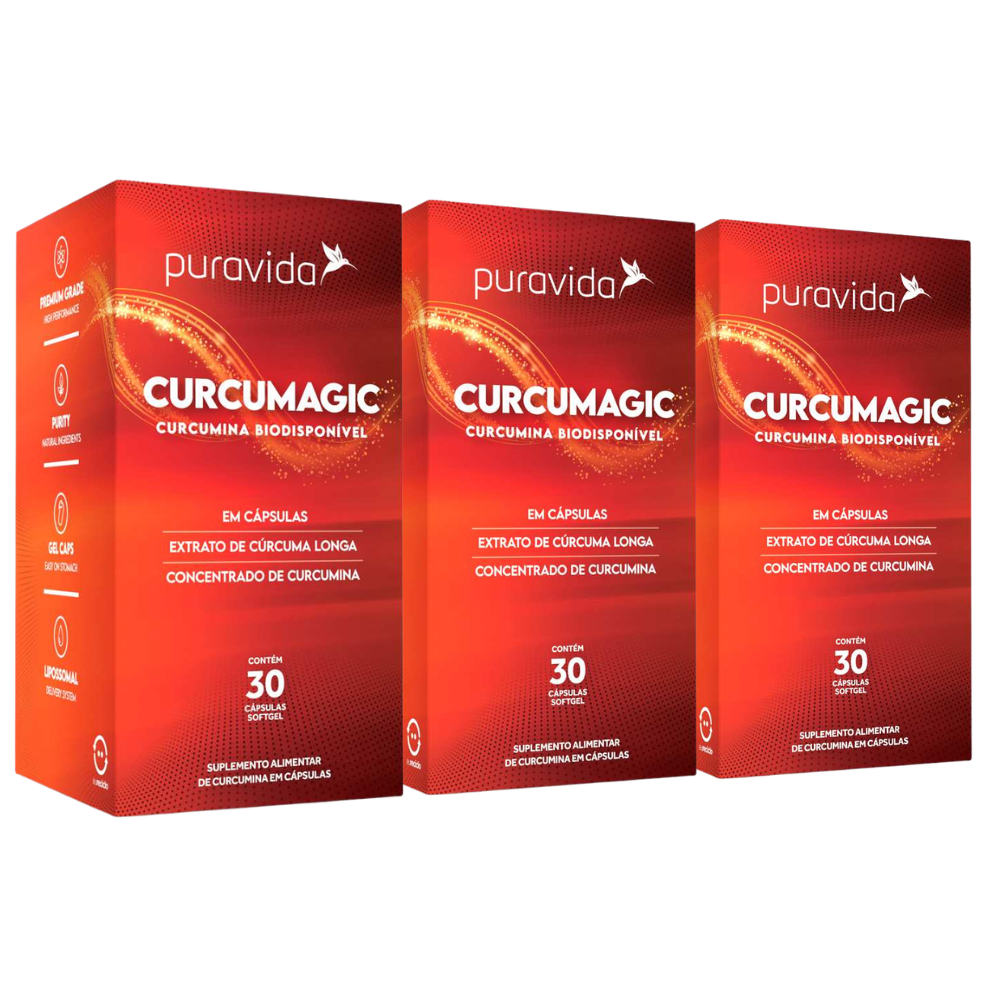 Kit 3 Curcumagic 30 Capsulas Puravida