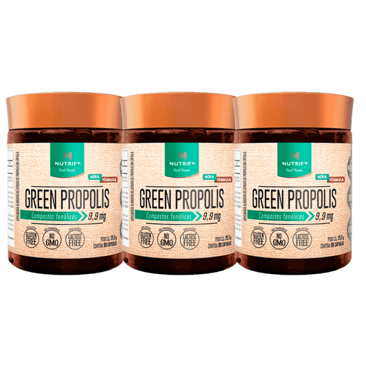 Kit 3 Green Própolis 60 Cápsulas 10MG Nutrify