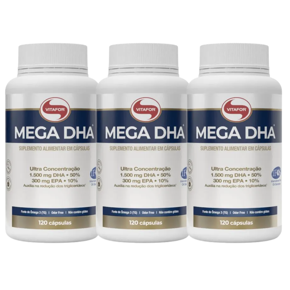 Kit 3 Ômega DHA 120 Cápsulas Vitafor