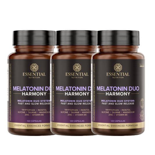 Kit 3 Melatonin Duo Harmony 120 Cápsulas Essential