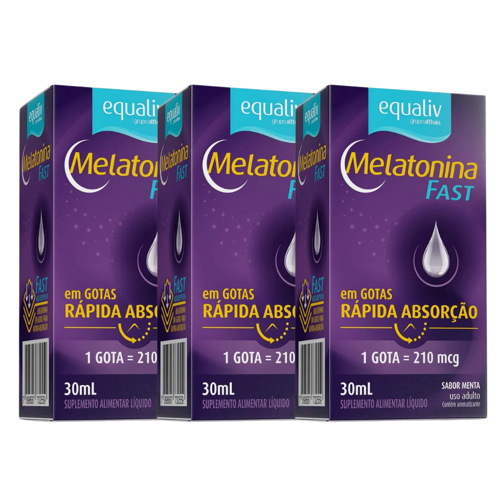 Kit 3 Melatonina Fast Gotas 30ML Equaliv