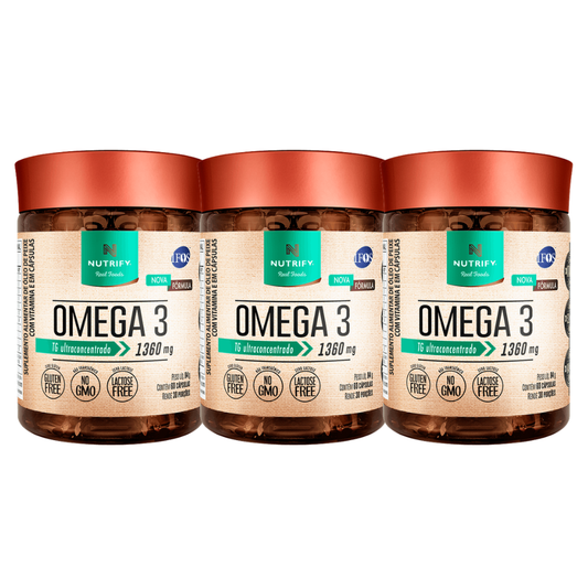 Kit 3 Ômega 3 Ultra 1360MG 120 Cápsulas Nutrify