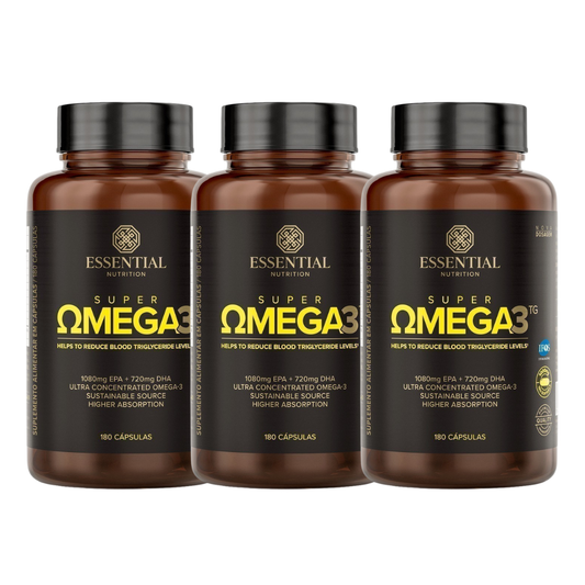 Kit 3 Super Ômega 3 TG 1000mg 180 Cápsulas Essential