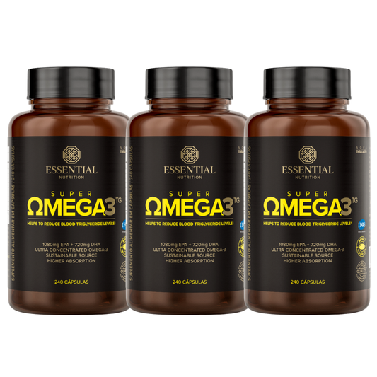 Kit 3 Super Ômega 3 TG 500MG 240 Cápsulas Essential