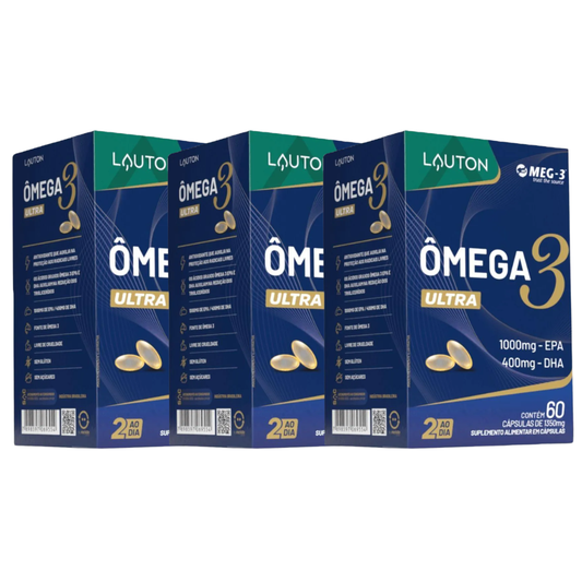 Kit 3 Ômega 3 Ultra 1000MG EPA 60 Cápsulas Lauton