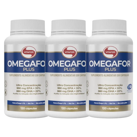 Kit 3 Ômegafor Plus 120 Cápsulas Vitafor