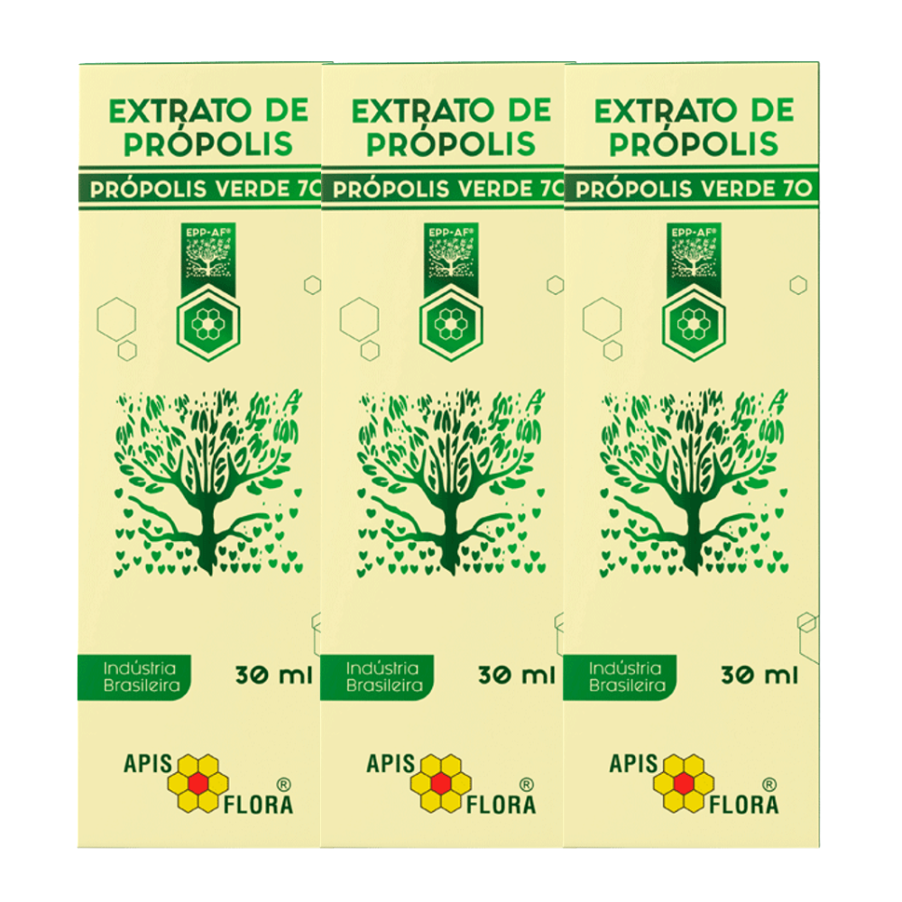 Kit 3 Extrato de Própolis Verde 70 30ML Apis Flora Apis Flora