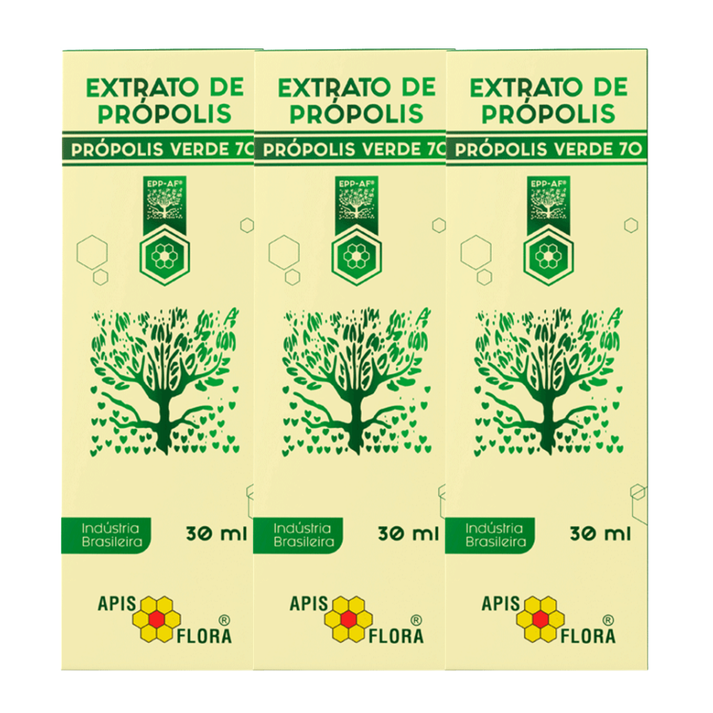 Kit 3 Extrato de Própolis Verde 70 30ML Apis Flora Apis Flora