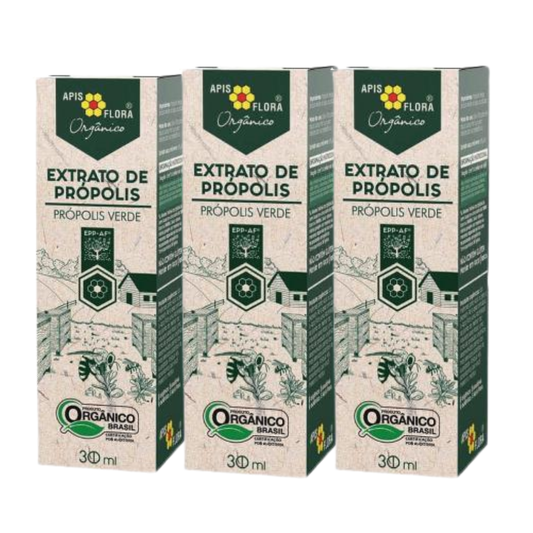 Kit 3 Extrato de Própolis Verde Orgânico 30ML Apis Flora