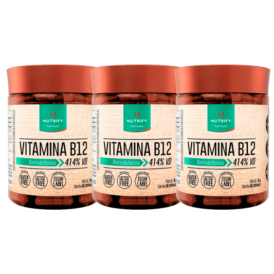 Kit 3 Vitamina B12 60 Cápsulas Nutrify