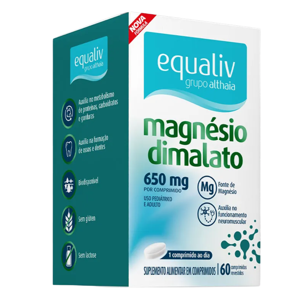 Magnésio Dimalato 650mg 60 Capsulas Equaliv