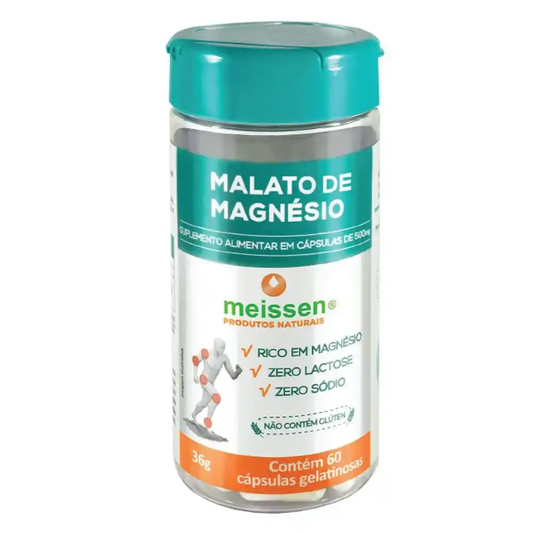 Magnésio Malato 60 Cápsulas 500mg Meissen