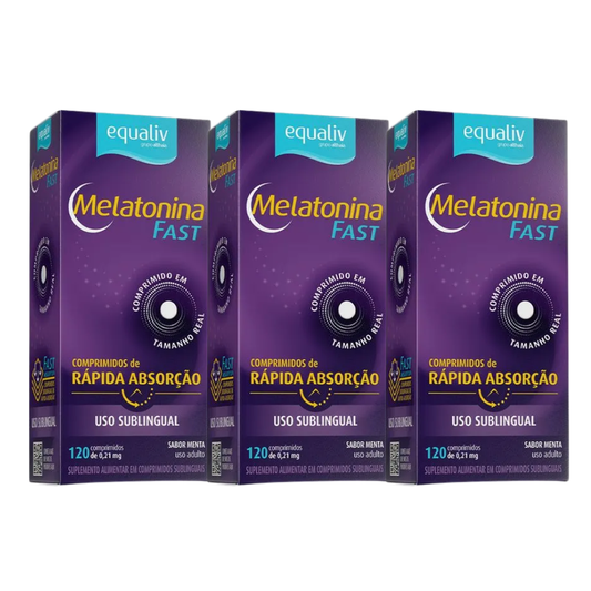 Kit 3 Melatonina Fast 120 Comprimidos Equaliv