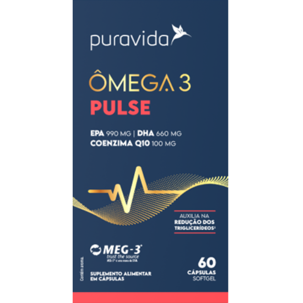 Ômega 3 Pulse 60 Cápsulas Puravida Puravida