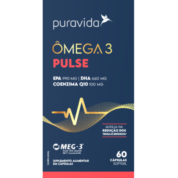 Ômega 3 Pulse 60 Cápsulas Puravida Puravida