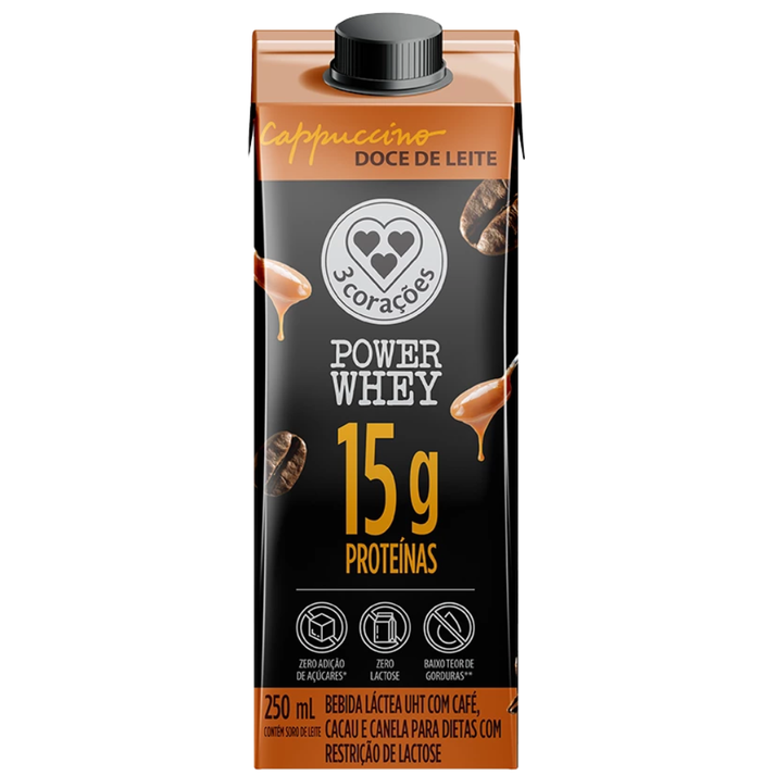 Cappuccino 3 Corações Power Whey Doce de Leite A tal da Castanha