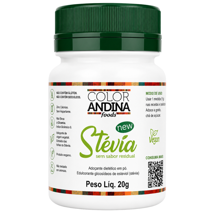 Adoçante Stévia 100% Natural 20g Color Andina Color Andina
