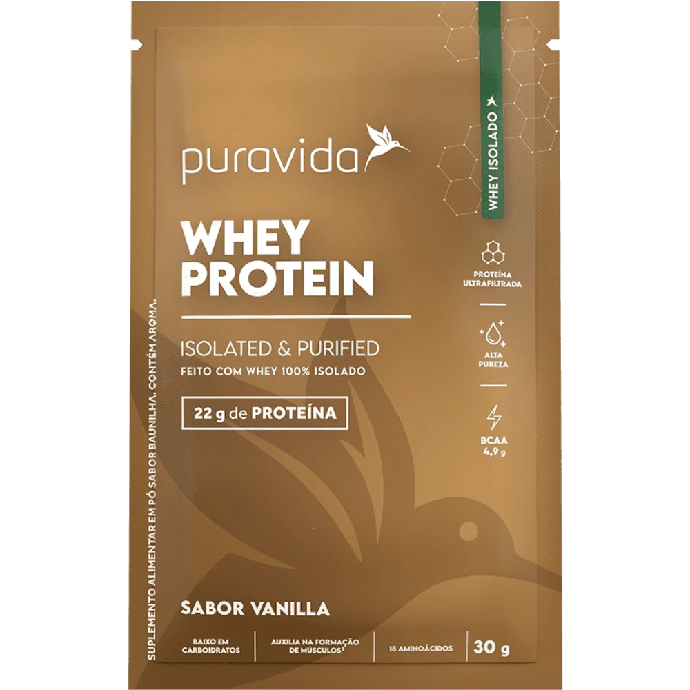 Whey Protein Isolado Natural Vanilla 30g Puravida Puravida