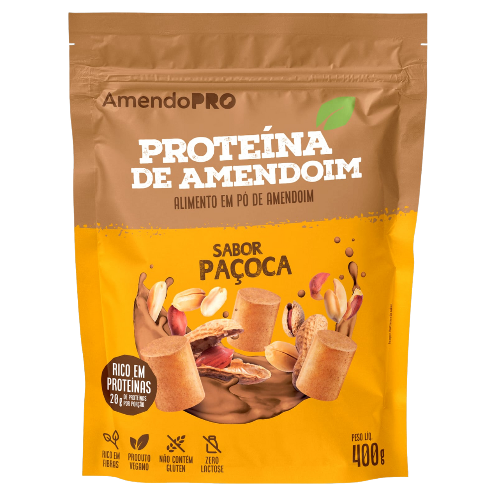 Proteína de Amendoim Sabor Paçoca Amendopro 400g
