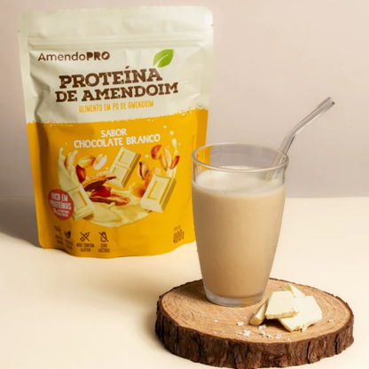 Proteína de Amendoim Chocolate Branco AmendoPro 400g