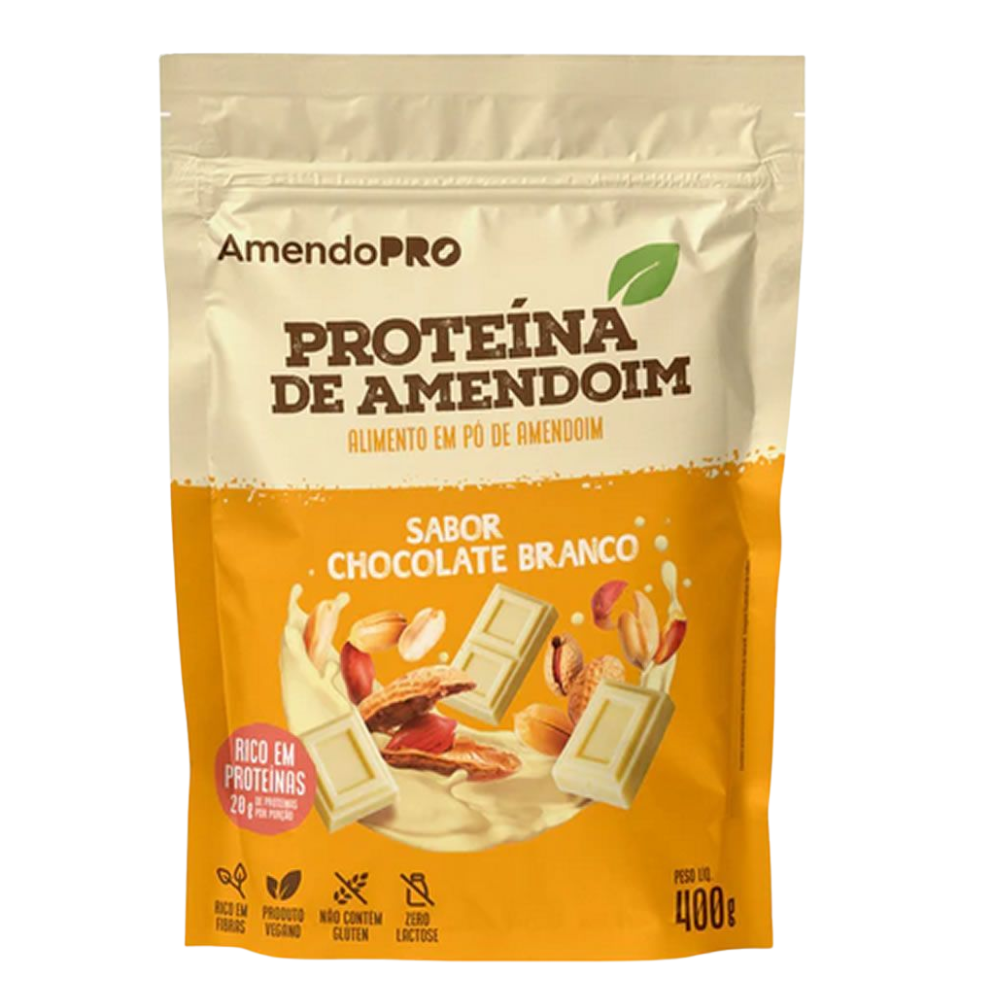 Proteína de Amendoim Chocolate Branco AmendoPro 400g