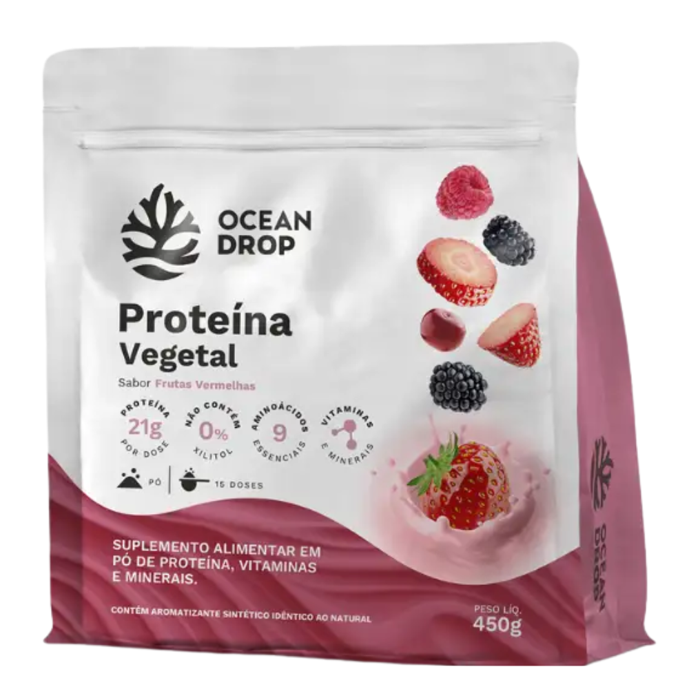 Proteína Vegetal Frutas Vermelhas 450g Ocean Drop Ocean Drop
