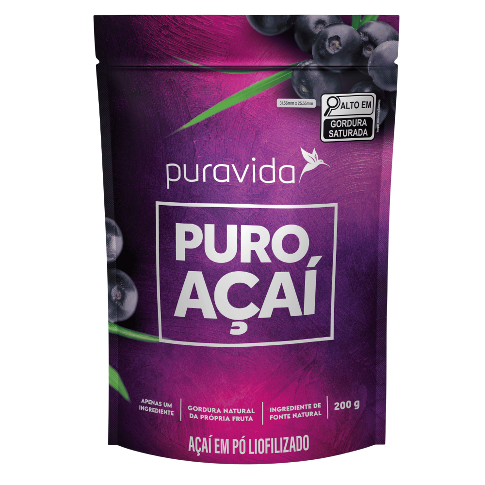 Puro Açaí em Pó Puravida 200g Puravida