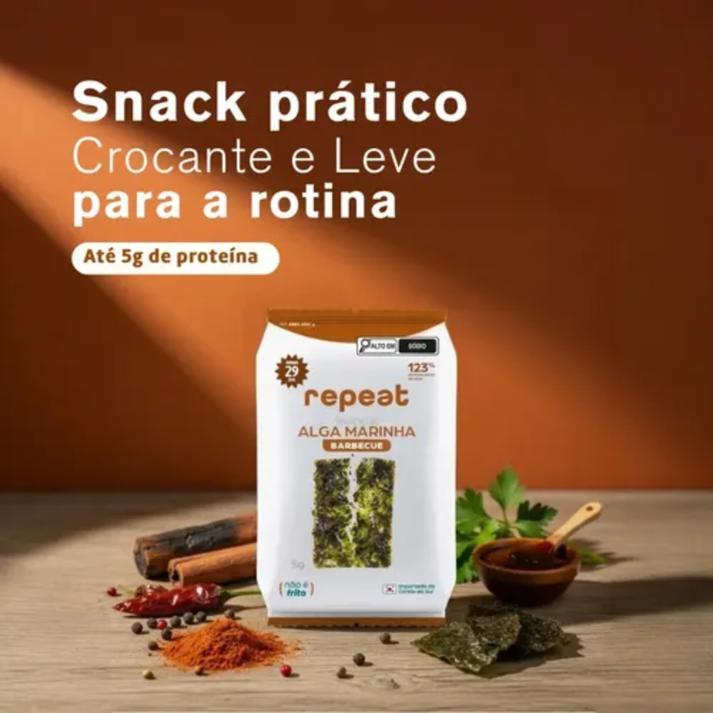 Snack de Alga Marinha Sabor Barbecue 5g Repeat Veggie