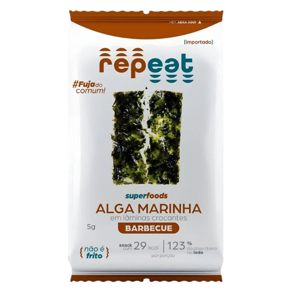 Snack de Alga Marinha Sabor Barbecue 5g Repeat Veggie