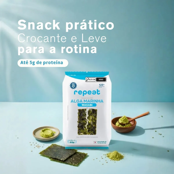 Snack de Alga Marinha Wasabi 5g Repeat Repeat