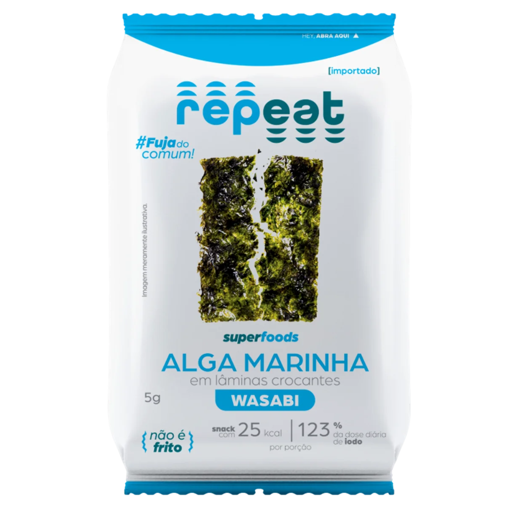 Snack de Alga Marinha Wasabi 5g Repeat Repeat