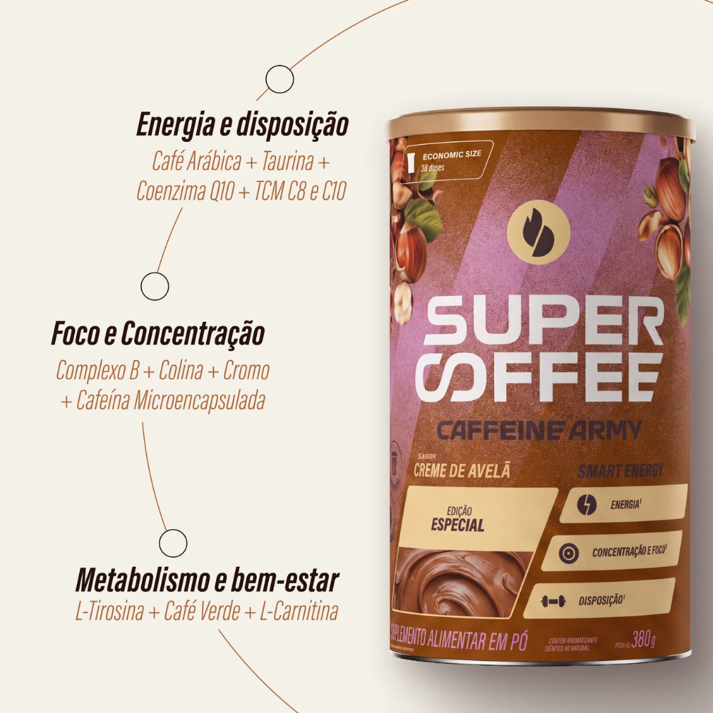 SuperCoffee Creme de Avelã 380g Caffeine Army Supercoffee