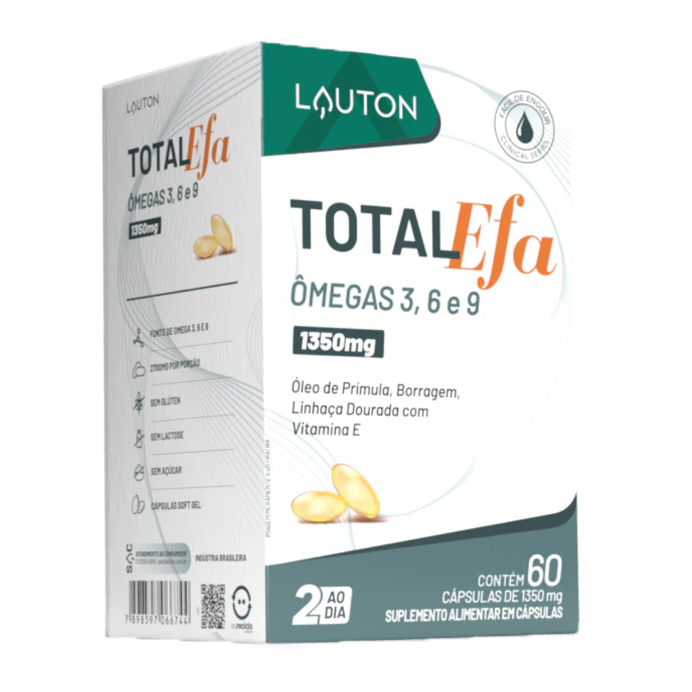 Total EFA Ômegas 3, 6 e 9 - 60 Cápsulas 1000mg Lauton Lauton