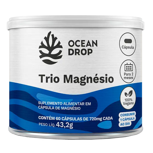 Trio Magnésio 60 Cápsulas Ocean Drop