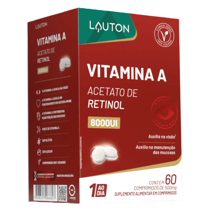 Vitamina A 8.000 UI - 60 Cápsulas Lauton Nutrition Lauton