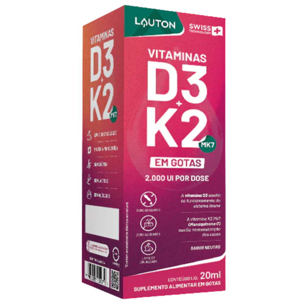 Vitamina D3 K2 em Gotas 20ml Lauton Lauton