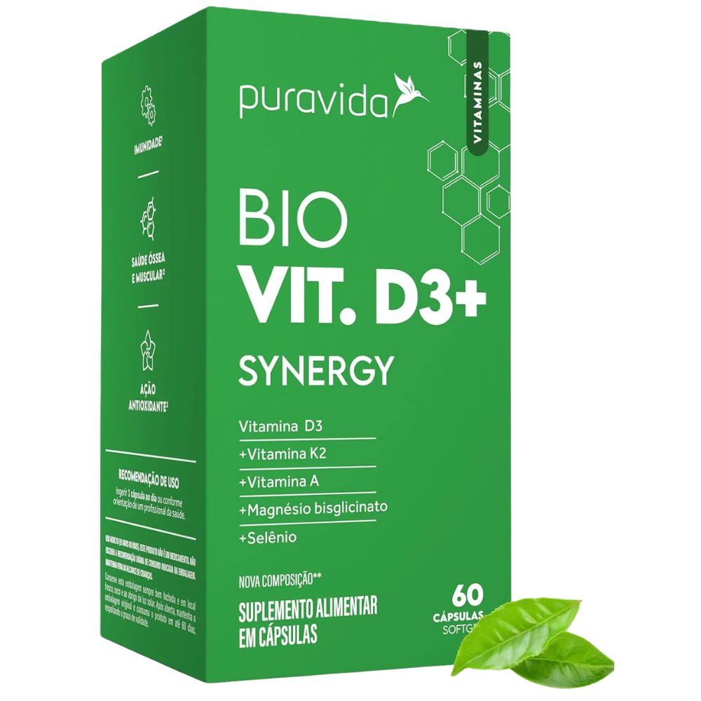 Vitamina D3 Synergy 60 Cápsulas Puravida Puravida