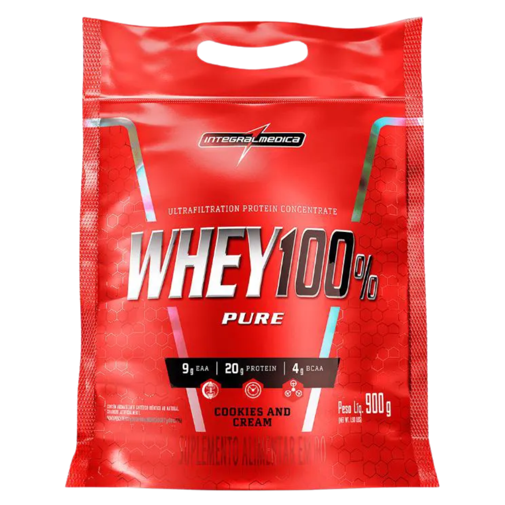 Whey Protein 100% Pure Cookies e Cream 900g Integralmédica Integral Medica