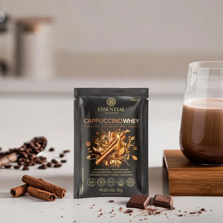 Whey Protein Cappuccino 30g Sachê Essential Essential